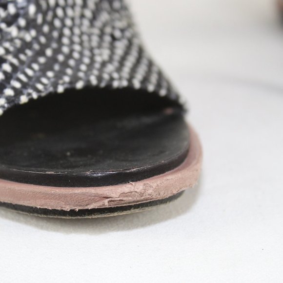 BALENCIAGA Snakeskin Open Toe Slinback Heels Sz US 7.5/ EU 37.5 - Picture 8 of 8